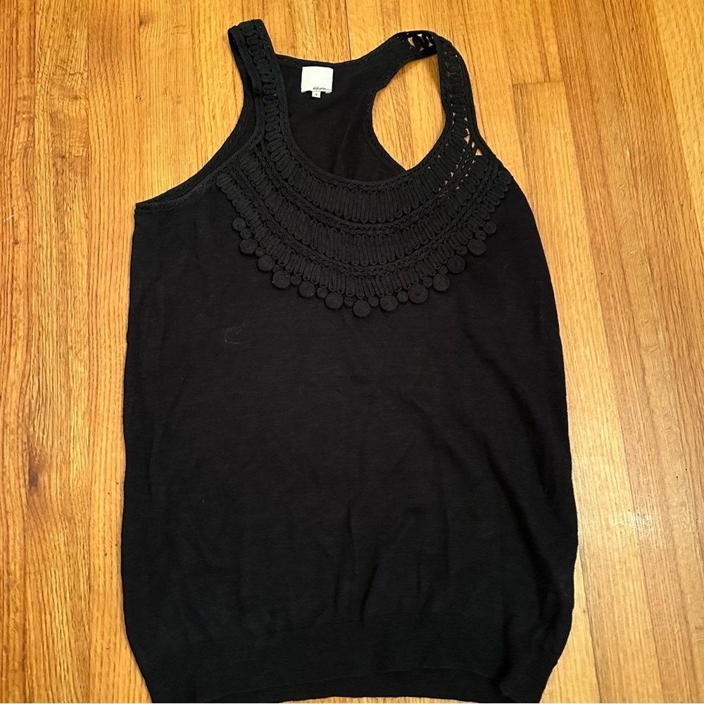 Phillip Lim Linen/Cotton Blend Crotchet Neckline Knit Tank Top - SZ S (#2)
